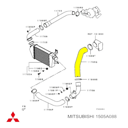 manguera de intercooler mitsubishi l200 montero sport 4d56u 08-19 2.5l 1505a850 - Auto repuestos Revisa 