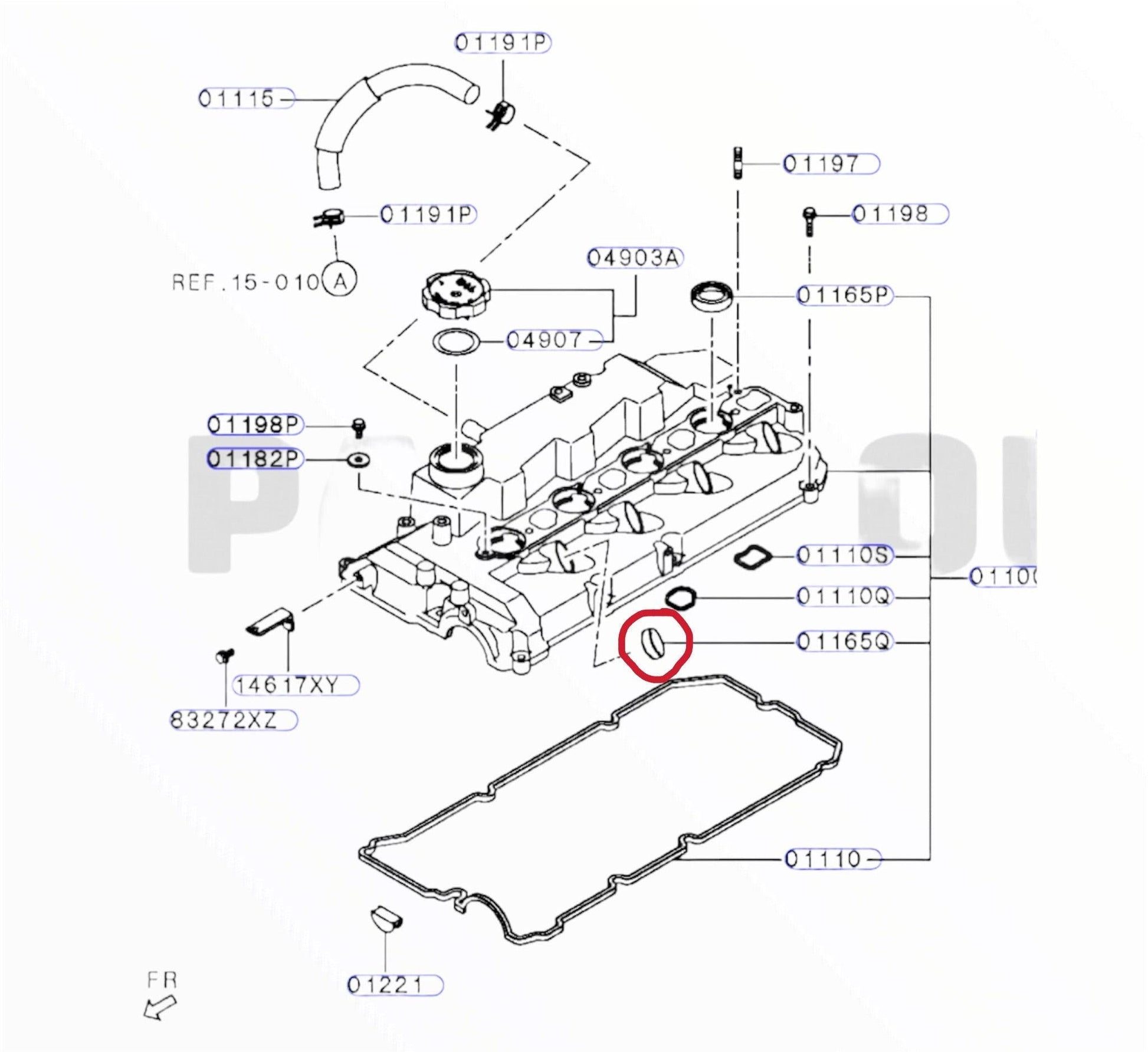 Retenedor de tapadera de válvulas Mitsubishi L200 | Montero sport 2008 2020 (1052a099) - Auto repuestos Revisa 