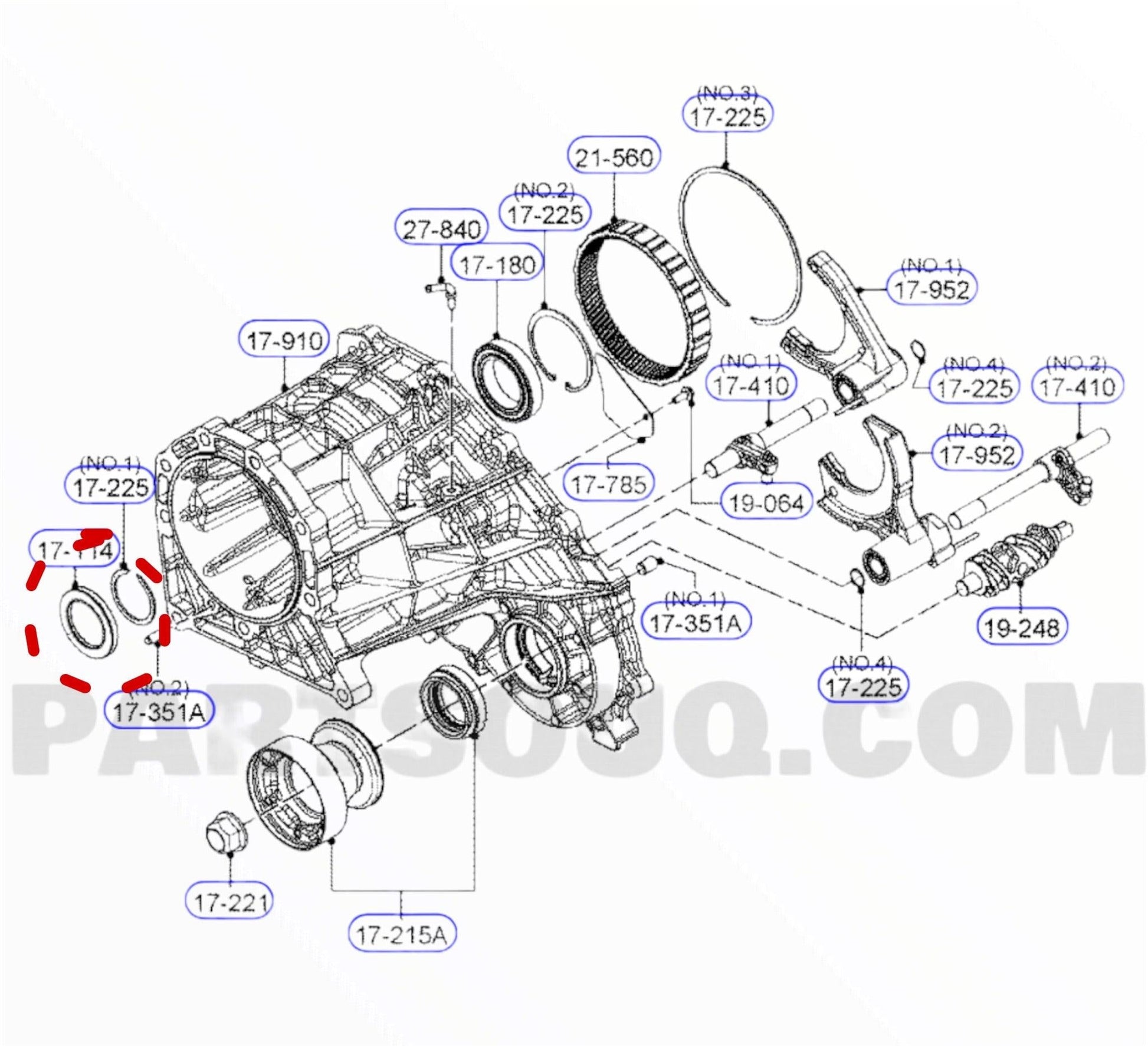 Retenedor de transfer Mazda bt50 pro / ford ranger 2012 2022 (u5a1-17-yc2) - Auto repuestos Revisa 