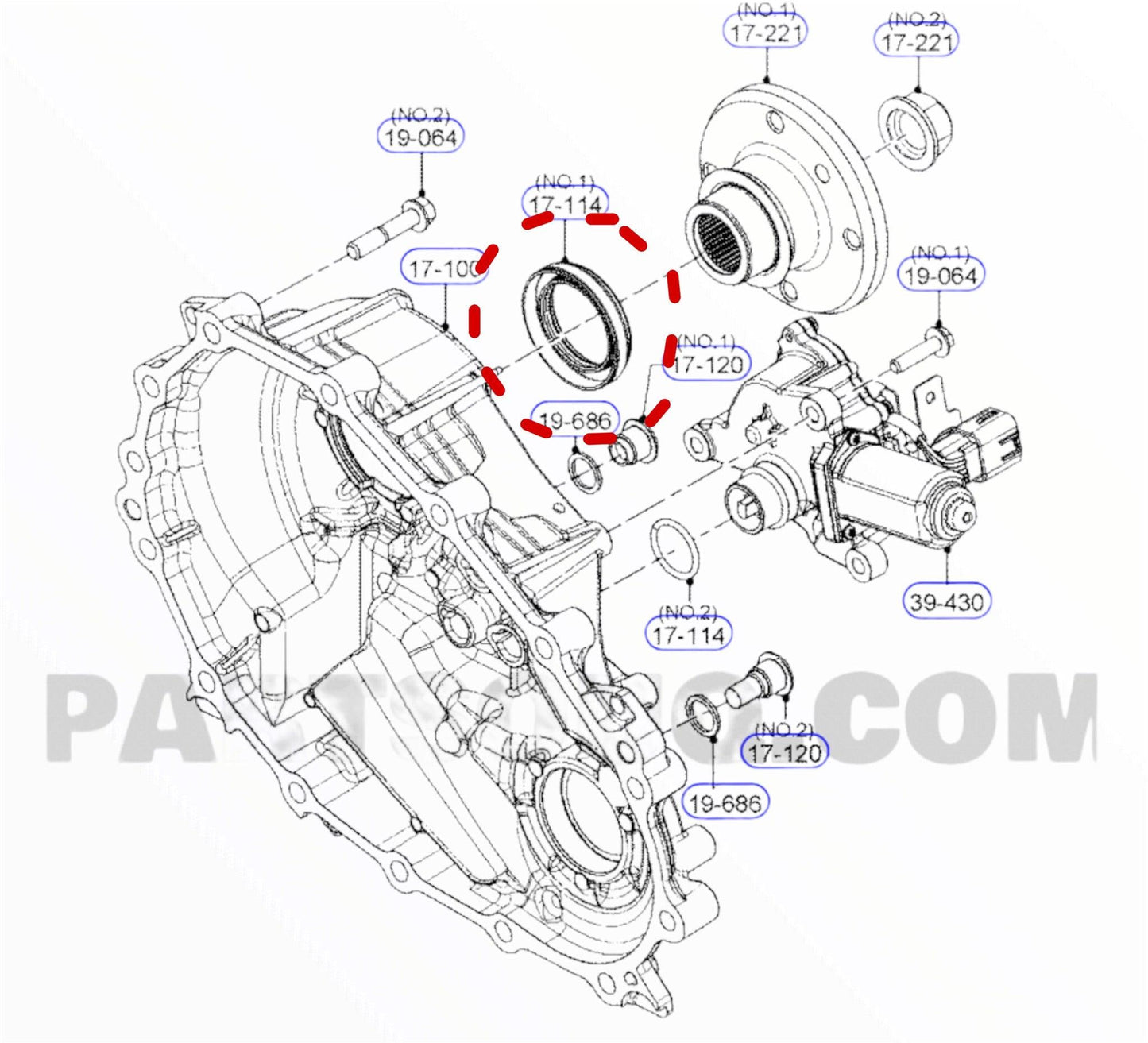 Retenedor de transfer Mazda bt50 pro | ford ranger 2012 2022 (u5a2-17-yc2) - Auto repuestos Revisa 